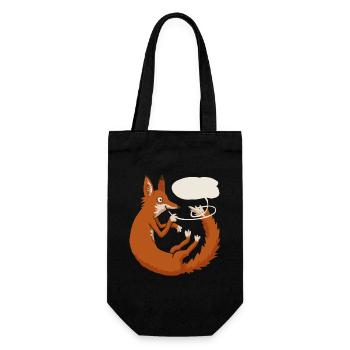 Fuchs Sprechblase - Geschenkbeutel für Flaschen - Schwarz - Vorne