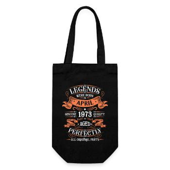 April 1973 Vintage Birthday Retro Gift - Gift Bag for Bottles - black - Front