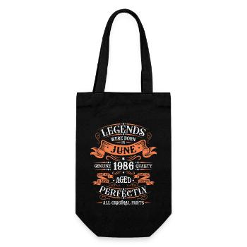 June 1986 Anniversary June 1986 June - Gift Bag for Bottles - black - Front