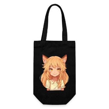 Kemonomimi Anime Manga Kawaii Chibi Girl Character - Gift Bag for Bottles - black - Front