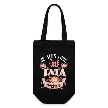 Idee cadeau Je suis une super tata qui déchire - Sac à bouteille - noir - Devant