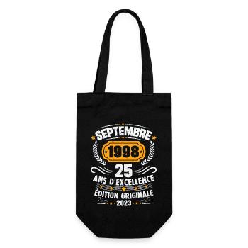 Cadeau anniversaire 25 Ans septembre 1998 Vintage - Sac à bouteille - noir - Devant