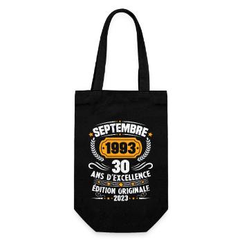 Cadeau anniversaire 30 Ans septembre 1993 Vintage - Sac à bouteille - noir - Devant