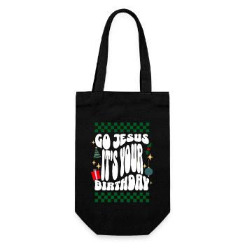 Go Jesus It's Your Birthday - Xmas Ugly Christmas - Geschenkbeutel für Flaschen - Schwarz - Vorne