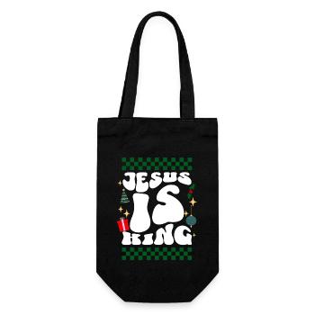 Jesus is King Christians Xmas Retro Ugly Christmas - Geschenkbeutel für Flaschen - Schwarz - Vorne