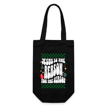 Jesus is the Reason for the Season: Ugly Christmas - Geschenkbeutel für Flaschen - Schwarz - Vorne