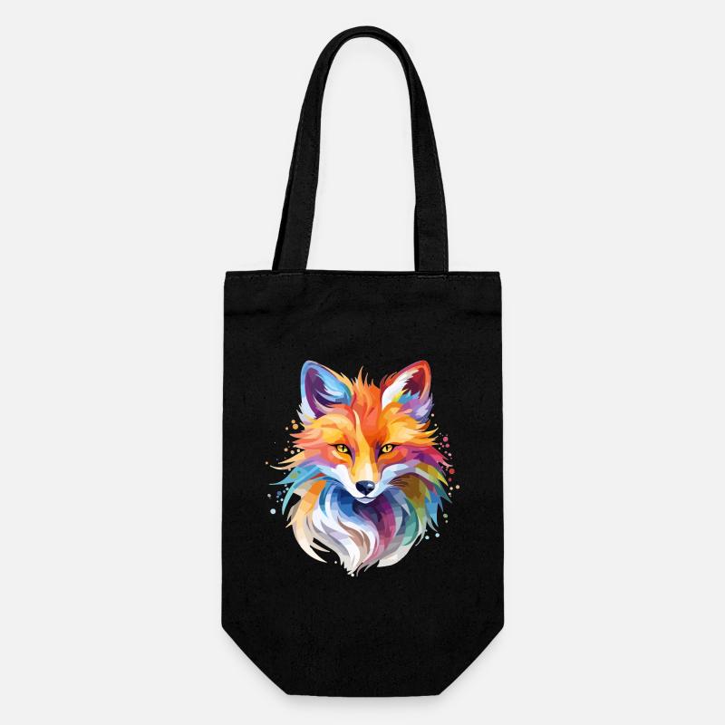Cool Fox Design - Gift Bag for Bottles - black