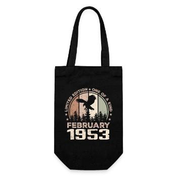 Unvergleichlich seit Februar 1953, 71. Jahrestag - Geschenkbeutel für Flaschen - Schwarz - Vorne