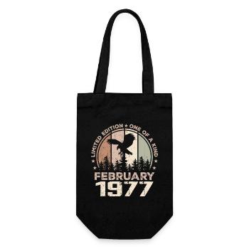 Incomparable since February 1977, 47th Anniversary - Gift Bag for Bottles - black - Front