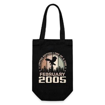 Incomparable since February 2005, 19th Anniversary - Gift Bag for Bottles - black - Front
