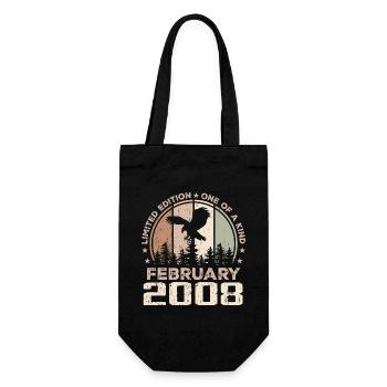 Incomparable since February 2008, 16th Anniversary - Gift Bag for Bottles - black - Front