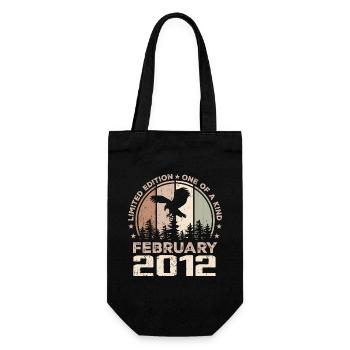 Incomparable since February 2012, 12th Anniversary - Gift Bag for Bottles - black - Front