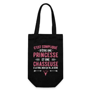 Chasseuse Chasse Cerf Princesse Cadeau Chasseresse - Sac à bouteille - noir - Devant