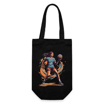 Handballerin Streetwear Ikonischer Stil - Geschenkbeutel für Flaschen - Schwarz - Vorne
