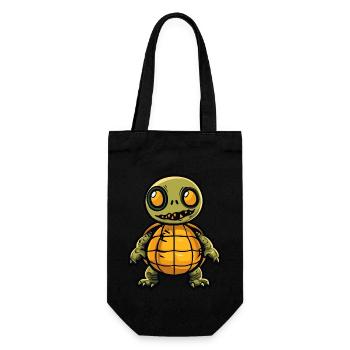 Tortue Halloween Bande dessinée Drôle - Sac à bouteille - noir - Devant