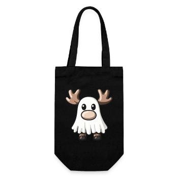 Elch Halloween Comic Geist - Geschenkbeutel für Flaschen - Schwarz - Vorne