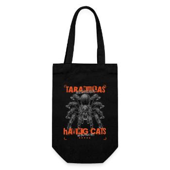 Tarantulas, because having cats is outrated. - Geschenkbeutel für Flaschen - Schwarz - Vorne