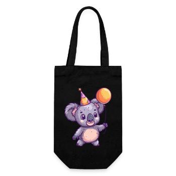 Koala Geburtstag Comic Niedlich - Geschenkbeutel für Flaschen - Schwarz - Vorne