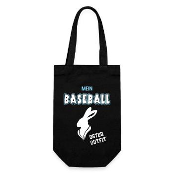 Baseball Oster Outfit Ostergeschenk Baseballer - Geschenkbeutel für Flaschen - Schwarz - Vorne
