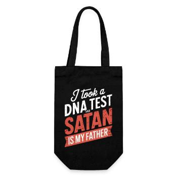 I took a DNA test: Satan is my father! - Gift Bag for Bottles - black - Front