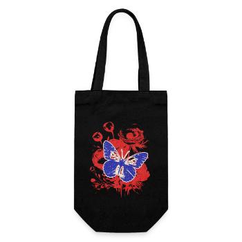 Papillon Vintage avec des Fleurs - Sac à bouteille - noir - Devant