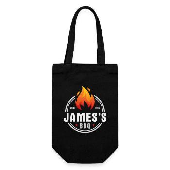 Jamess BBQ - Gift Bag for Bottles - black - Front