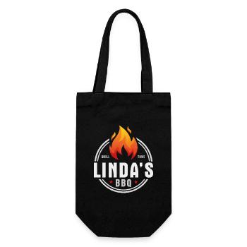 Lindas BBQ - Geschenkbeutel für Flaschen - Schwarz - Vorne