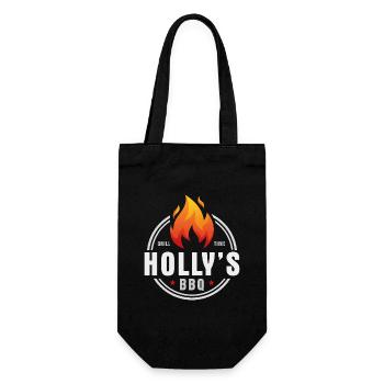 Hollys BBQ - Geschenkbeutel für Flaschen - Schwarz - Vorne