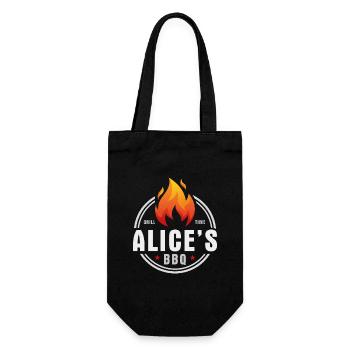 Alices BBQ - Geschenkbeutel für Flaschen - Schwarz - Vorne