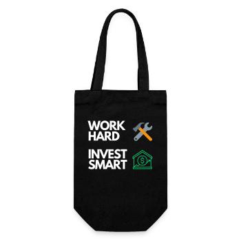 Work hard Invest smart - Geschenkbeutel für Flaschen - Schwarz - Vorne