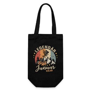 Legendär seit Januar 1938 Geburtstag - Geschenkbeutel für Flaschen - Schwarz - Vorne