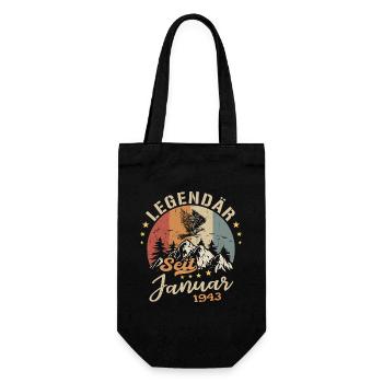 Legendär seit Januar 1943 Geburtstag - Geschenkbeutel für Flaschen - Schwarz - Vorne