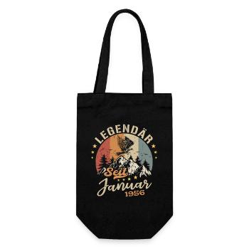 Legendär seit Januar 1956 Geburtstag - Geschenkbeutel für Flaschen - Schwarz - Vorne