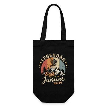 Legendär seit Januar 2014 Geburtstag - Geschenkbeutel für Flaschen - Schwarz - Vorne