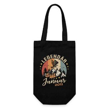 Legendär seit Januar 2011 Geburtstag - Geschenkbeutel für Flaschen - Schwarz - Vorne