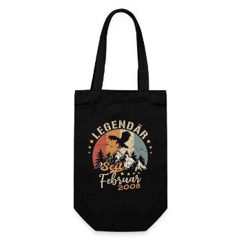 Legendary since February 2008 Birthday 2008 - Gift Bag for Bottles - black - Front