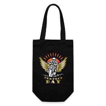 Motif Motard journée parfaite Cadeau Motard - Sac à bouteille - noir - Devant