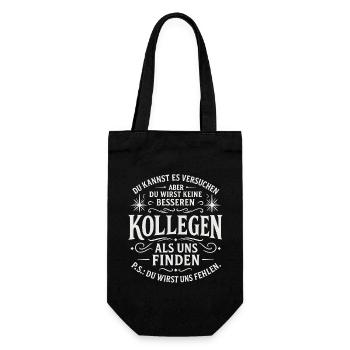 Jobwechsel Kollegen Abschiedsgeschenk - Geschenkbeutel für Flaschen - Schwarz - Vorne