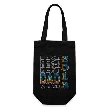Bester Papa der Welt seit 2013 Vatertag Geburtstag - Geschenkbeutel für Flaschen - Schwarz - Vorne