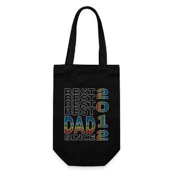 Bester Papa der Welt seit 2012 Vatertag Geburtstag - Geschenkbeutel für Flaschen - Schwarz - Vorne