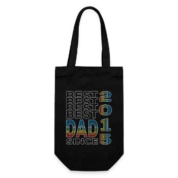 Bester Papa der Welt seit 2015 Vatertag Geburtstag - Geschenkbeutel für Flaschen - Schwarz - Vorne