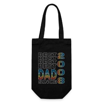 Bester Papa der Welt seit 2008 Vatertag Geburtstag - Geschenkbeutel für Flaschen - Schwarz - Vorne