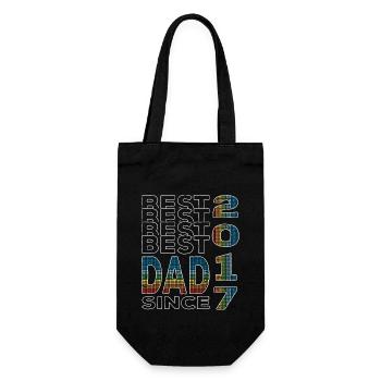 Bester Papa der Welt seit 2017 Vatertag Geburtstag - Geschenkbeutel für Flaschen - Schwarz - Vorne