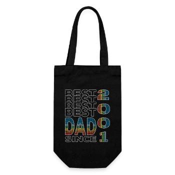 Bester Papa der Welt seit 2001 Vatertag - Geschenkbeutel für Flaschen - Schwarz - Vorne