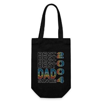 Bester Papa der Welt seit 2004 Vatertag Geburtstag - Geschenkbeutel für Flaschen - Schwarz - Vorne