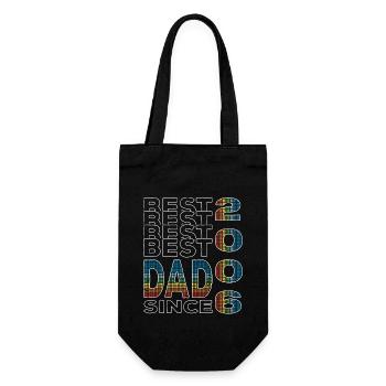 Bester Papa der Welt seit 2006 Vatertag - Geschenkbeutel für Flaschen - Schwarz - Vorne