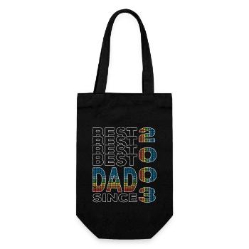 Bester Papa der Welt seit 2003 Vatertag Geburtstag - Geschenkbeutel für Flaschen - Schwarz - Vorne