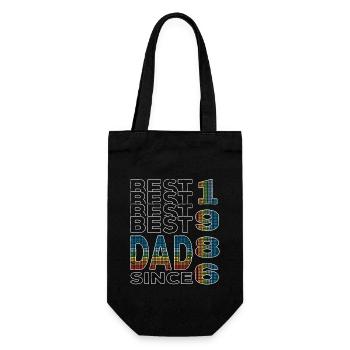 Bester Papa der Welt seit 1986 Vatertag - Geschenkbeutel für Flaschen - Schwarz - Vorne