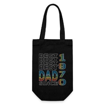 Meilleur papa du monde depuis 1970 anniversaire de la fête des pères - Sac à bouteille - noir - Devant