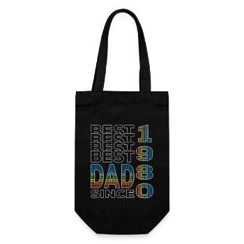 Bester Papa der Welt seit 1980 Vatertag - Geschenkbeutel für Flaschen - Schwarz - Vorne